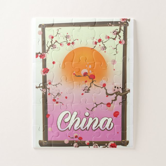 China Blossom Sunset Jigsaw Puzzle (Vertical)