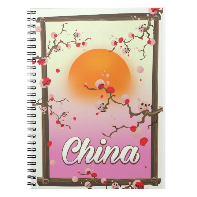China Blossom Sunset Notebook (Front)