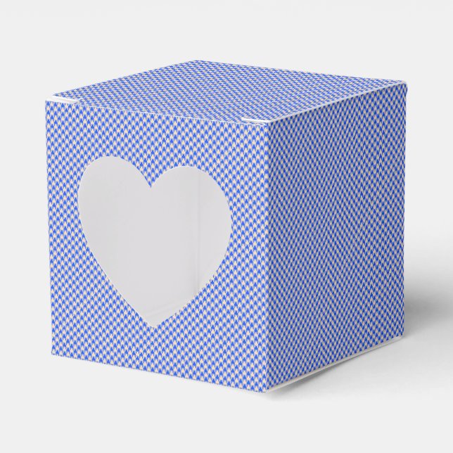 China Blue Houndstooth Favour Box (Front Side)