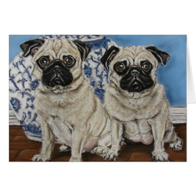 China Blue Pugs (Front Horizontal)