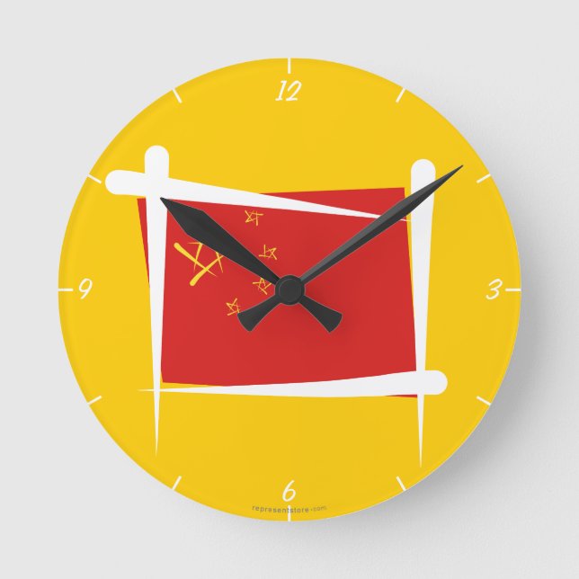 China Brush Flag Round Clock (Front)
