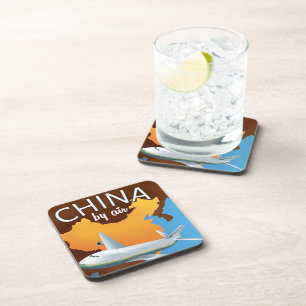 China By air travel poster Coaster