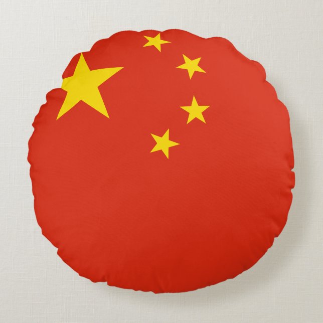 China (Chinese) Flag Round Pillow (Front)