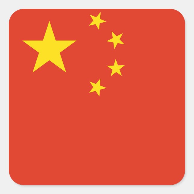 China (Chinese) Flag Square Sticker (Front)