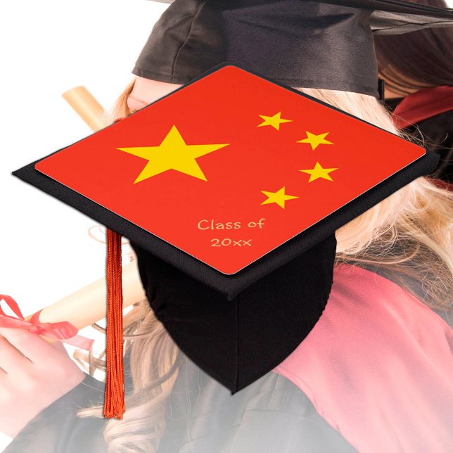 China & Chinese Flag - Students / University Graduation Cap Topper (Creator Uploaded)