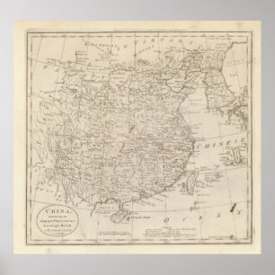 China, divided into it's Great Provinces Poster