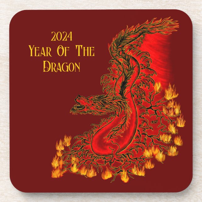 China Dragon , 2024 Year Of The Dragon Coaster (Front)