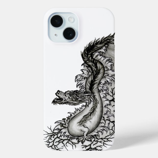 China Dragon, Black and white Design in Tattoostyl Case-Mate iPhone Case (Back)