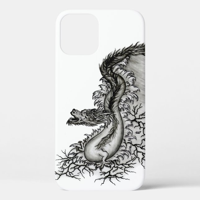 China Dragon, Black and white Design in Tattoostyl Case-Mate iPhone Case (Back)