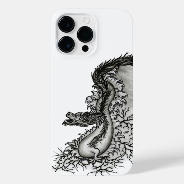 China Dragon, Black and white Design in Tattoostyl iPhone Case (Back)