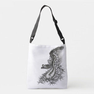 China Dragon in Tattoo Style Crossbody Bag
