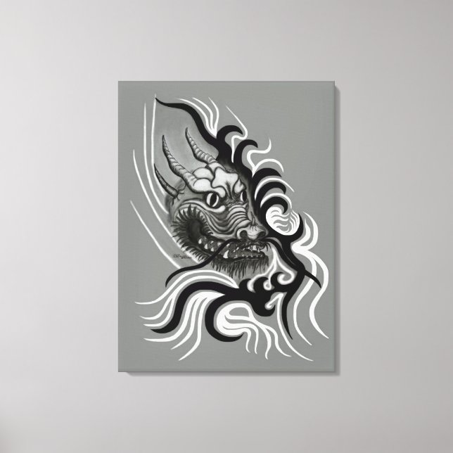 China Dragon in Tattoostyle Canvas Print (Front)