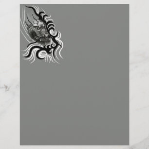 China Dragon in Tattoostyle Letterhead