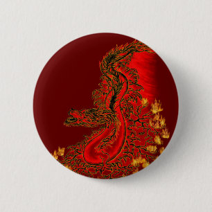 China Dragon red and gold design 2 Inch Round Button