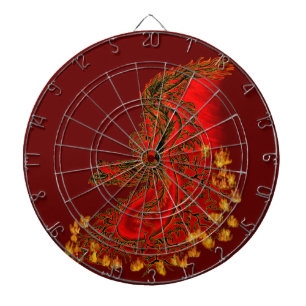 China Dragon red and gold design Dartboard