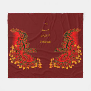 China Dragon red and gold design Fleece Blanket