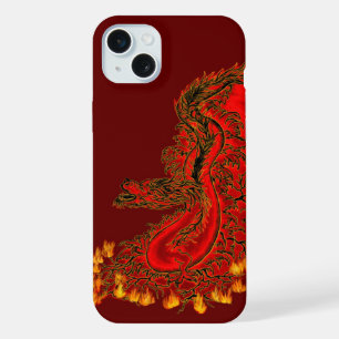 China Dragon red and gold design iPhone 15 Plus Case