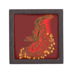 China Dragon red and gold design Jewelry Box