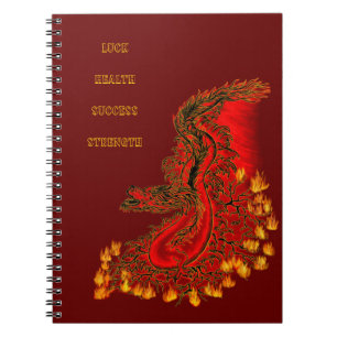 China Dragon red and gold design Notebook