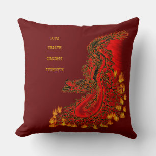 China Dragon red and gold design Throw Pillow