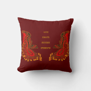 China Dragon red and gold design Throw Pillow