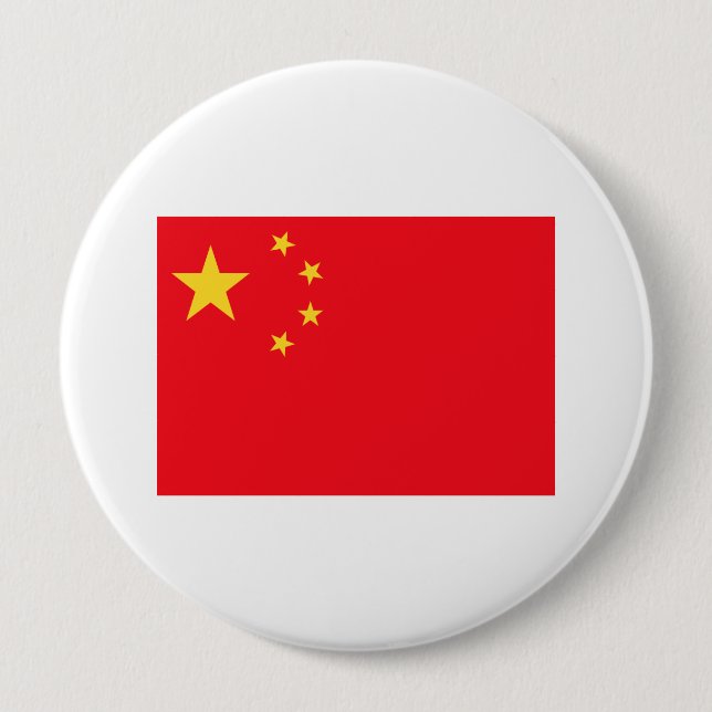 China Flag 4 Inch Round Button (Front)