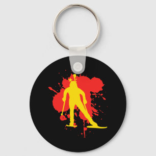 China Flag Biathlonist - Chinese Biathlon Keychain