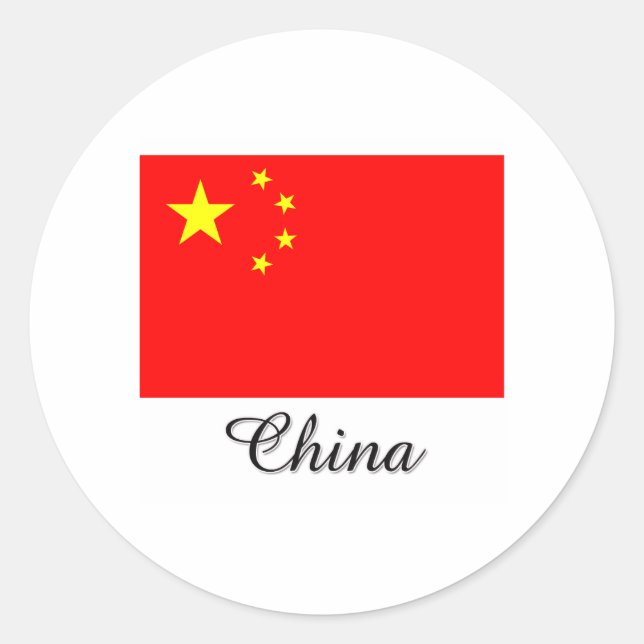 China Flag Design Classic Round Sticker (Front)