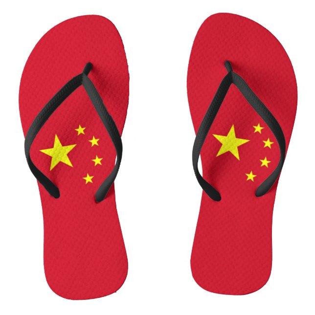 China flag flip flops (Footbed)