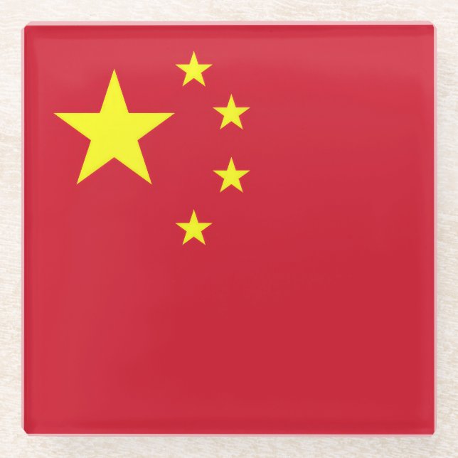 China flag glass coaster (Front)