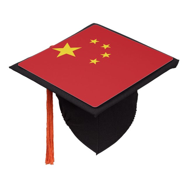 China flag graduation cap topper (Angled)