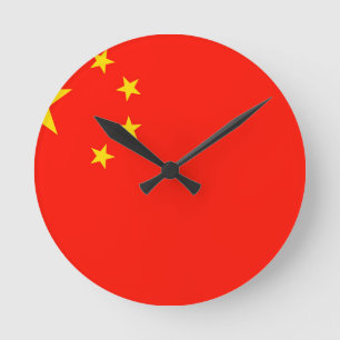 China Flag - High Quality Round Clock