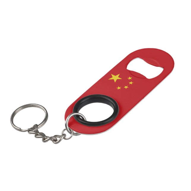 China flag keychain bottle opener (Front Angled)
