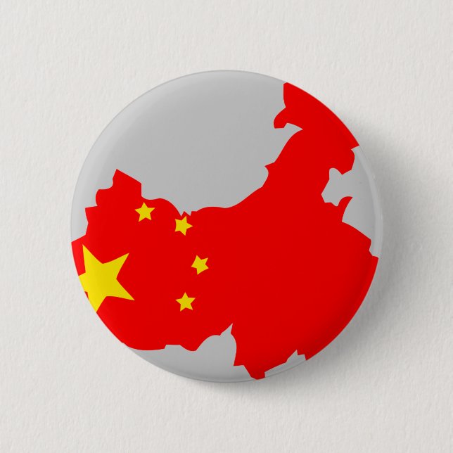 China flag map 2 inch round button (Front)