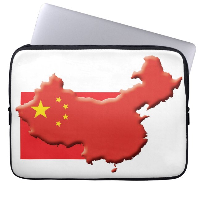 CHINA Flag Map Patriotic Computer Laptop Sleeve (Front)