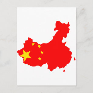 China flag map postcard