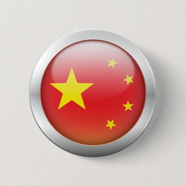 China Flag "Orb" 2 Inch Round Button (Front)