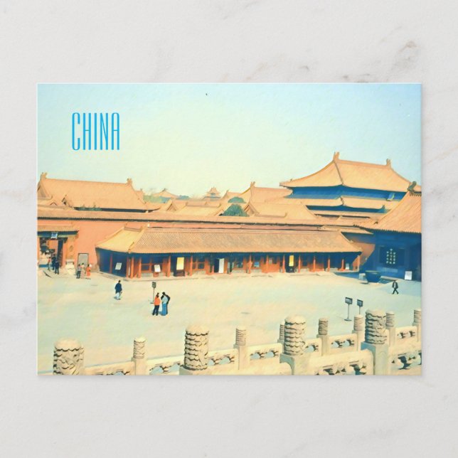 China Forbidden City vintage travel Postcard (Front)