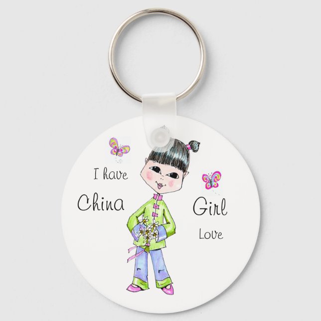China Girl love Keychain (Front)