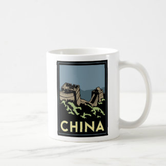 china great wall asia art deco retro travel coffee mug