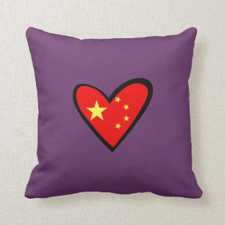 China heart Flag Throw Pillow