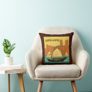 China Hong Kong Throw Pillow