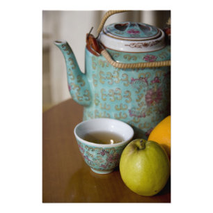 China, Hong Kong. Traditional Chinese teapot & 2 Photo Print