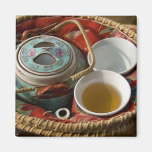 China, Hong Kong. Traditional Chinese teapot & 3 Magnet