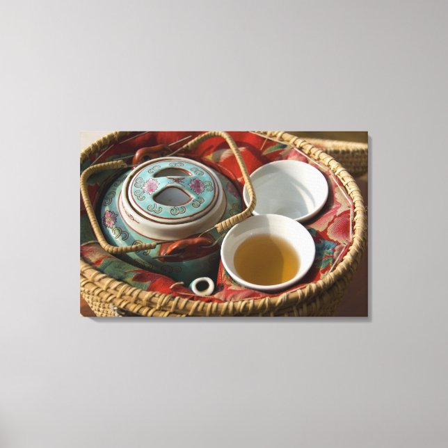 China, Hong Kong. Traditional Chinese teapot & Canvas Print (Front)