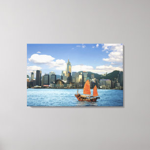 China; Hong Kong; Victoria Harbour; Harbour; A Canvas Print