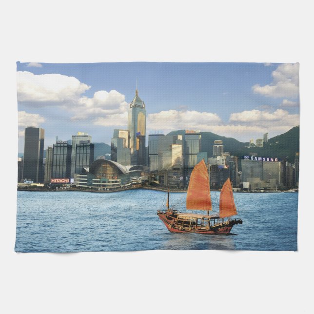 China; Hong Kong; Victoria Harbour; Harbour; A Kitchen Towel (Horizontal)