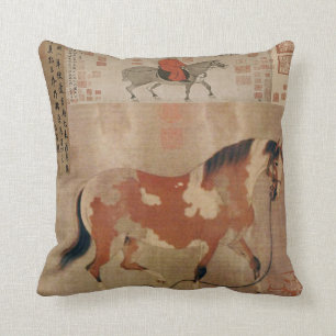 China Horses 2 Throw Pillow