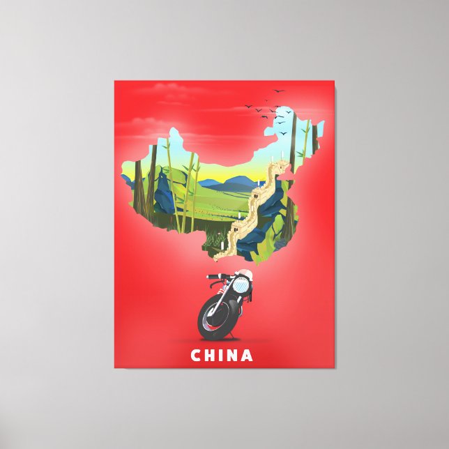 China Illustrated map travel poster Canvas Print (Front)