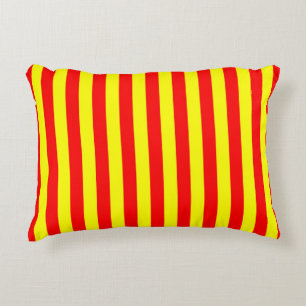 china kyrgyzstan spain flag stripes red yellow pat accent pillow
